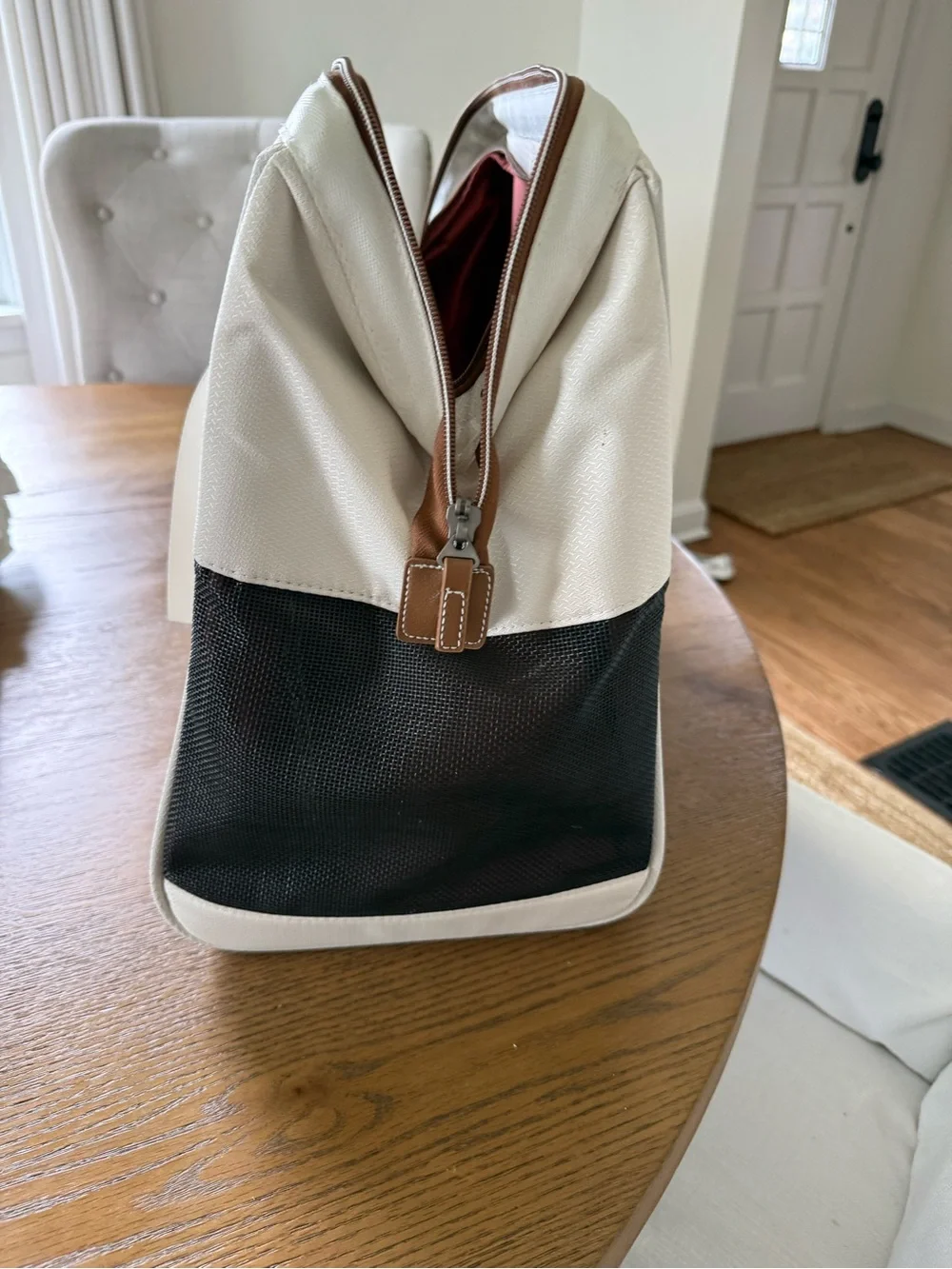 Delsey White & Brown Small Pet Carrier